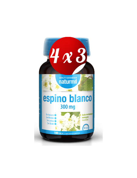 Pack 4x3 uds Espino Blanco 300 Mg Perlas 180 Capsulas De Dietmed