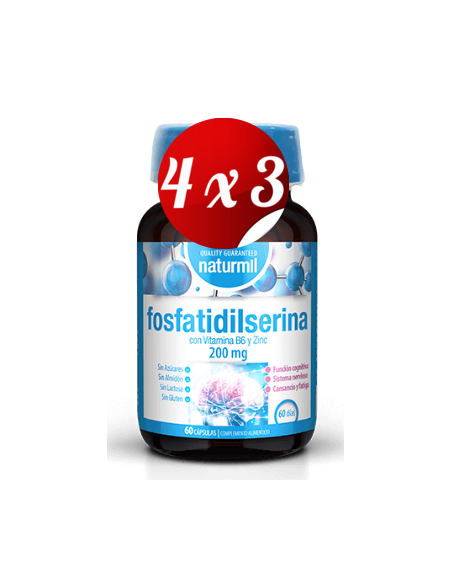 Pack 4x3 uds Fosfatildiserina Complex 200 Mg  60 Comprimidos De Dietmed