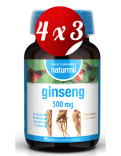 Pack 4x3 uds Ginseng 500 Mg  90 Capsulas De Dietmed
