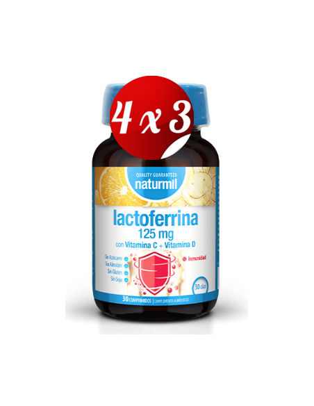 Pack 4x3 uds Lactoferrina 125 Mg  30 Comprimidos De Dietmed