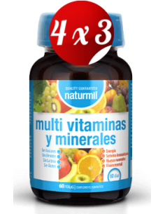 Pack 4x3 uds Multivitaminas & Minerales Perlas 60 Capsulas De Dietmed