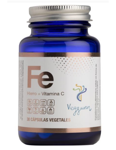 Fe (25 Mg) + Vitamina C Bote Cristal, 30 Cápsulas Veg Veggunn