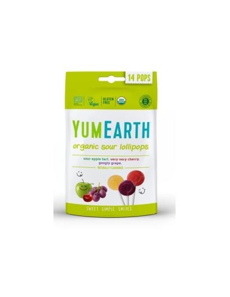 Piruletas Organicas Sabor Frutas Acidas 14 Unidades Yum Earth