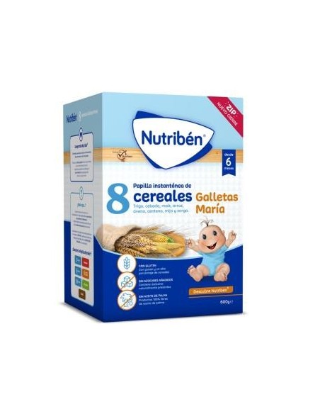 Nutriben 8 Cereales Galletas Maria 600 Gramos Nutriben