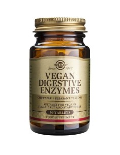 Vegan Enzimas Digestivas  50 comprimidos masticables Solgar 2