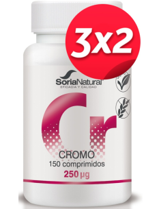 Pack 3x2 uds Cromo 150 comprimidos de Liberacion sostenia de Soria Natural