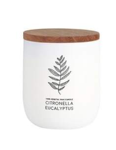 Vela Vaso Blanco Citvase Citronela-Eucalipto 7X9Cm de Cerabella
