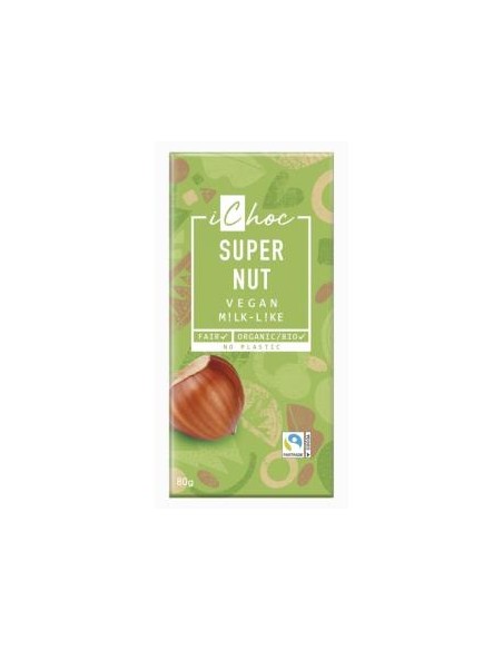Super Nut Con Avellanas Chocolate 80Gr. Bio Vegan de Ichoc