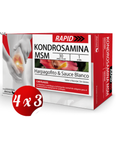 Pack 4x3 Kondrosamina MSM Rapid 15 ml Dietmed - Articulaciones