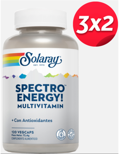 Pack 3x2 Spectro Energy 120 cápsulas Solaray oferta única