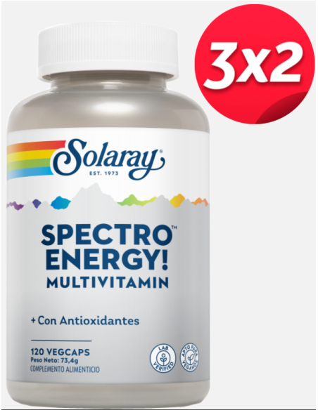 Pack 3x2 Spectro Energy 120 cápsulas Solaray oferta única