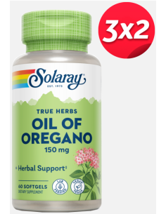 Pack 3x2 Oil Oregan 150mg Solaray - 60 Perlas Naturales