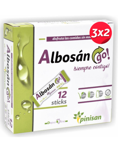 Pack 3x2 Albosan Go!, Depurline, 12 Sticks de Pinisan