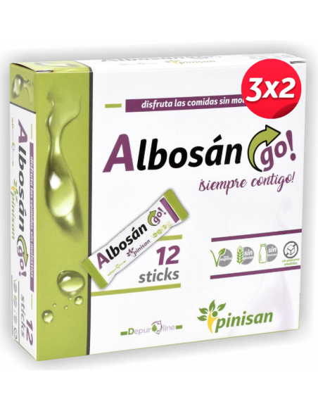 Pack 3x2 Albosan Go!, Depurline, 12 Sticks de Pinisan
