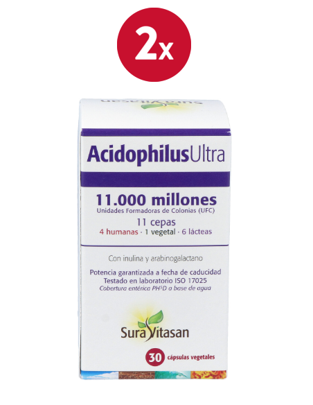 Pack 2 Acidophilus Ultra 30 cápsulas Sura Vitasan Refrigerado