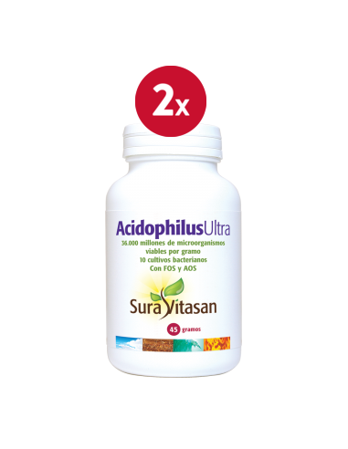 Pack 2 Acidophilus Ultra Polvo 45g Sura Vitasan Probioticos