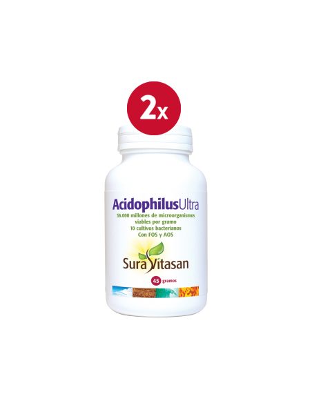 Pack 2 Acidophilus Ultra Polvo 45g Sura Vitasan Probioticos