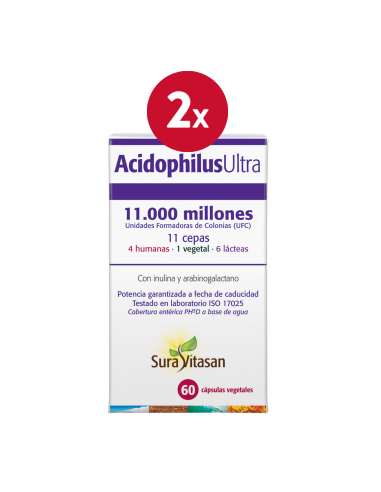 Pack de 2 uds Acidophilus Ultra 60Cap. de Sura Vitasan
