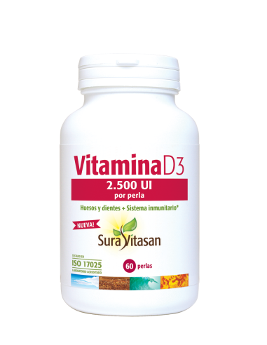 Pack 2 uds Vitamina D3 2.500ui 120 perlas Sura Vitasan