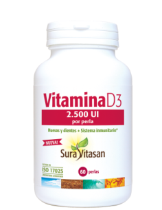 Pack 2 Vitamina D3 2500 UI 60 Perlas Sura Vitasan Oferta