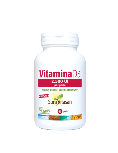 Pack 2 Vitamina D3 2500 UI 60 Perlas Sura Vitasan Oferta