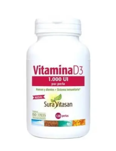 Pack 2 Vitamina D3 1000 UI 120 Perlas Sura Vitasan