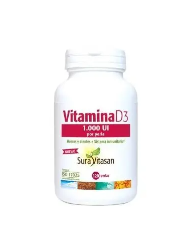 Pack 2 Vitamina D3 1000 UI 120 Perlas Sura Vitasan