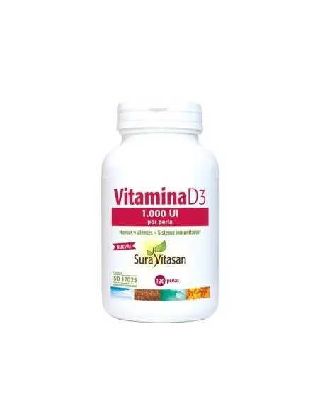 Pack 2 Vitamina D3 1000 UI 120 Perlas Sura Vitasan