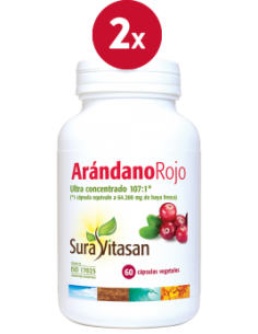 Pack 2 Arándano Rojo 60 cápsulas Sura Vitasan - Salud Urinaria