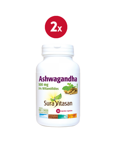 Pack 2 Ashwagandha 30 cápsulas Sura Vitasan – Vitalidad natural