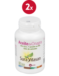 Pack 2 Aceite de Onagra 500mg 90 Perlas Sura Vitasan