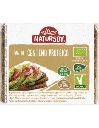 Pan De Centeno Protéico 250G de Natursoy