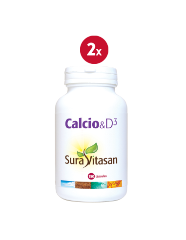 Pack 2 Calcio Vit.D3 150 cápsulas Sura Vitasan - Salud Ósea