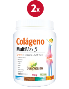 Pack 2 Colágeno Multimax 5 330g Sura Vitasan - Salud y Belleza