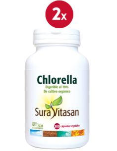 Pack 2 Chlorella 300 cápsulas Sura Vitasan - Vitalidad natural