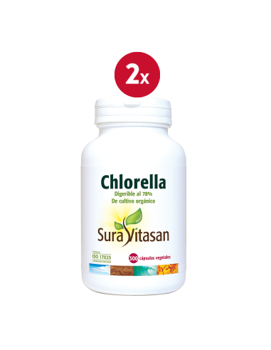 Pack 2 Chlorella 300 cápsulas Sura Vitasan - Vitalidad natural