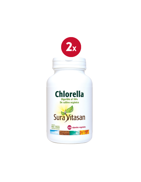 Pack 2 Chlorella 300 cápsulas Sura Vitasan - Vitalidad natural