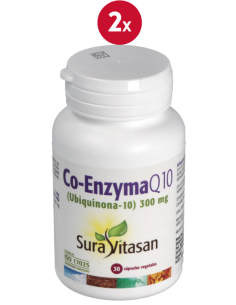 Pack 2 Co-Enzyma Q10 300mg Ubiquinona 30 cápsulas Sura