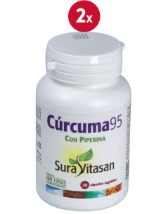 Pack 2 Curcuma 95 Sura Vitasan 30 cápsulas salud natural