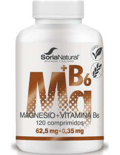 Magnesio + Vitamina B6 1550mg 120 Comprimidos Soria Natural