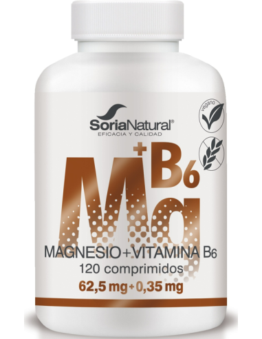 Magnesio + Vitamina B6 1550mg 120 Comprimidos Soria Natural