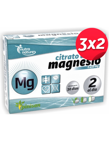 Pack 3x2 Citrato De Magnesio, Nutranature 60 Comp de Pinisan
