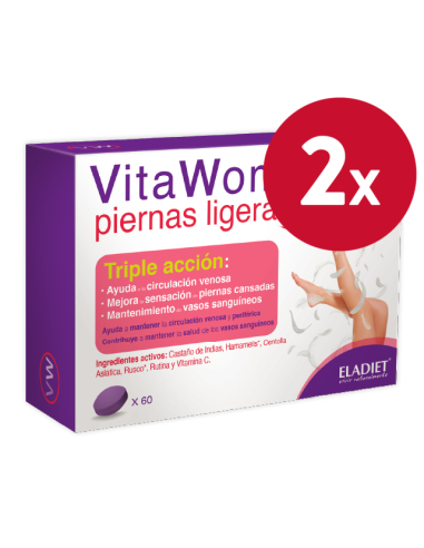 Pack de 2 uds Vita Woman Piernas Ligeras Forte 60Comp. de Eladiet