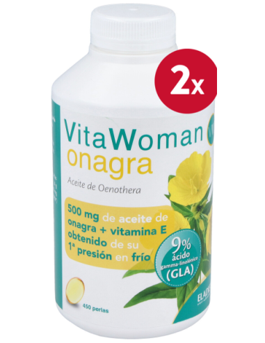 Pack 2 Vita Woman Onagra 450 Perlas Eladiet - Bienestar Mujer