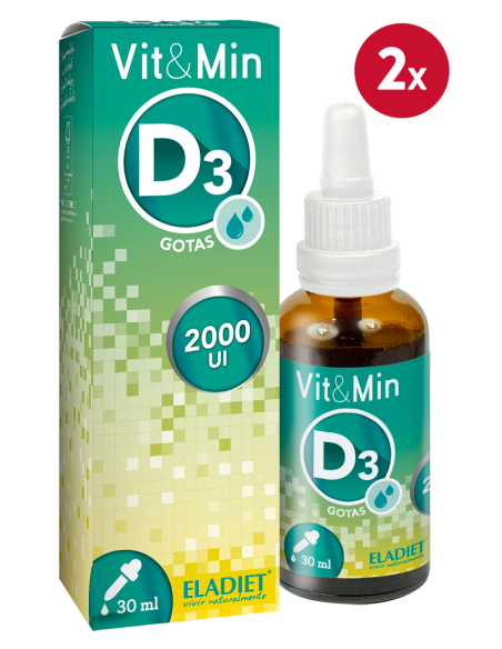 Pack 2 Vitamina D3 30ml Eladiet | Salud Ósea y Vitalidad