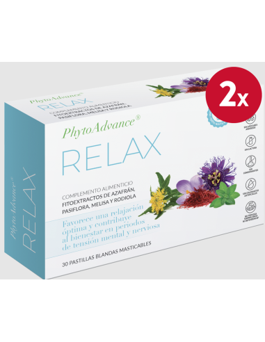 Pack 2 uds Relax 30 Pastillas Blandas Masticables Phytoadvance