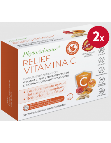 Pack 2 Relief Vitamina C 30 Comprimidos Phytoadvance Oferta