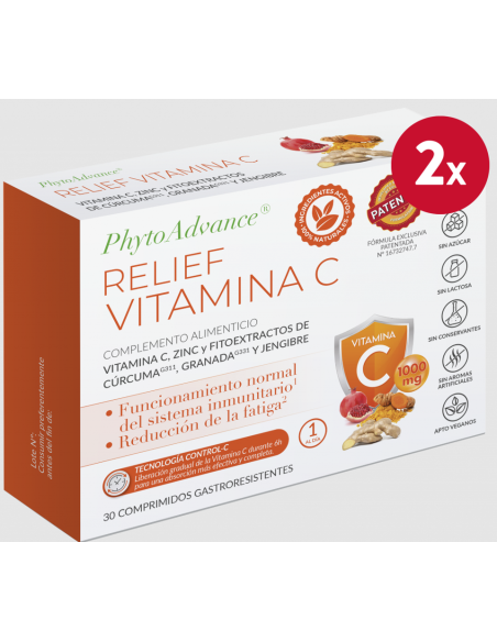Pack 2 Relief Vitamina C 30 Comprimidos Phytoadvance Oferta