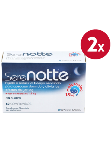 Pack 2 Melatonina 1,9 mg Serenotte 60 Masticables Specchiasol