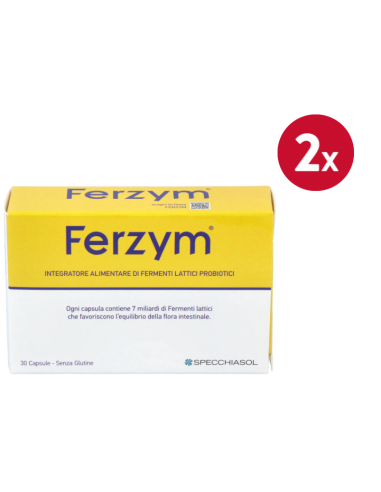 Pack 2 Ferzym 30 Cápsulas Specchiasol - Salud Intestinal